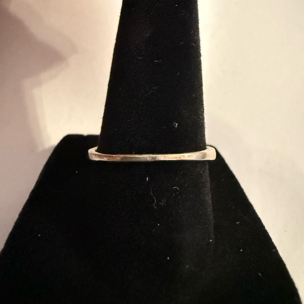 Silver Ring With Square Gemstone - image 4